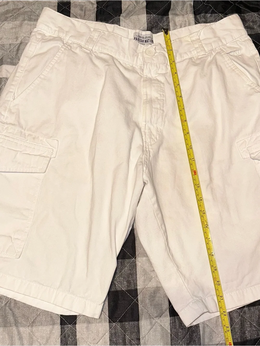 Parish Nation Men’s White Cargo Shorts Size 36